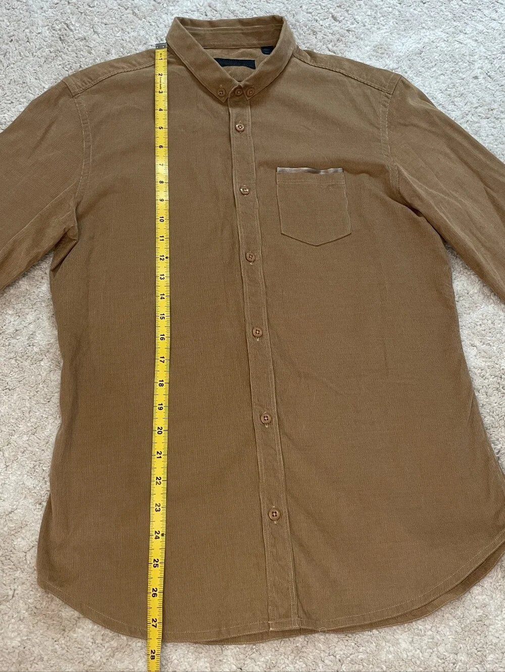 Burberry Cotton Men's Tan Brown Button-Down Casual Shirt Size 16.5